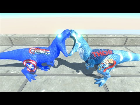CAPTAIN AMERICA T-REX DEADLY ROAD TRIP  - Animal Revolt Battle Simulator