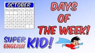 Learn the 7 days of the week song for kids. Fun song that goes fast!