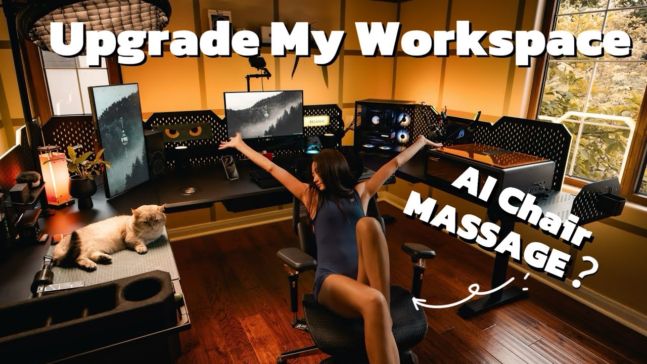 Upgrade My Workspace Vlog:Testing an AI Smart Chair with Massage & Cooling?!