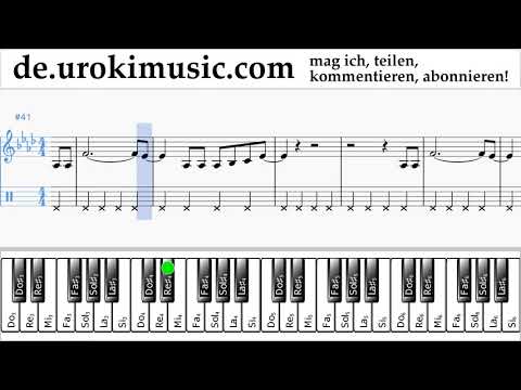 Klavier Lernen (rechte Hand) P!nk - What About Us Tabulatur Teil#2 um-i995