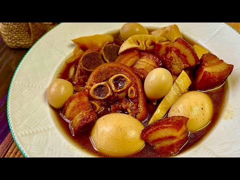 Cambodian Braised pork trotter, pork belly and eggs