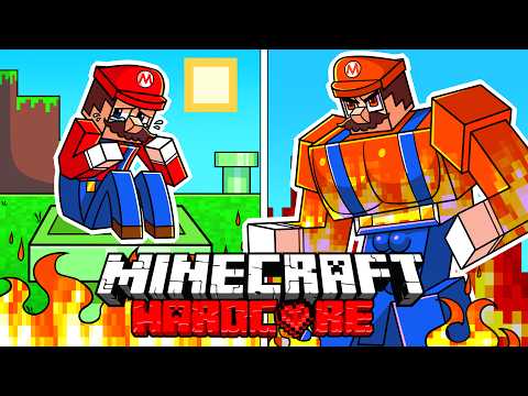 Insane! Fire Mario Survives 1000 Days in Hardcore Minecraft!