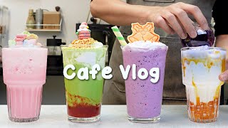 🍀한 주를 꽉 채울 달콤 에너지 드링크🍇지치고 힘들 땐 음료 ASMR로 힐링해요/카페브이로그/Cafe Vlog/ASMR/Tasty Coffee