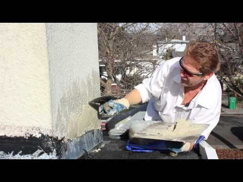 Part of a video titled Repair chimney stucco over newly installed flashing ... - YouTube