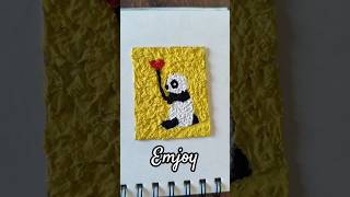 Tissue Paper Craft| tried for the first time | Panda drawing #art #drawing #craft #trending #shorts