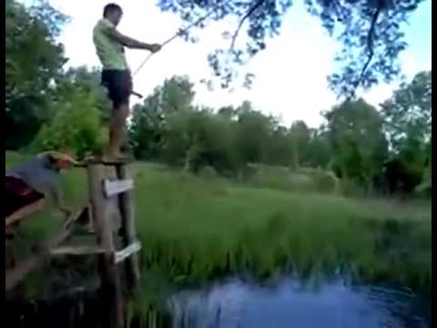 Drunk Tarzan - Rope Swing Double Fail