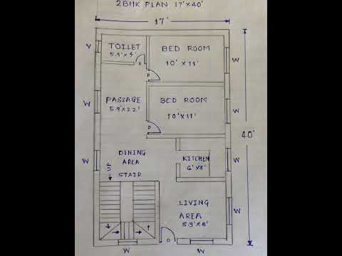 Latest House Plan ।।2bhk plan ।। 17' ×40'