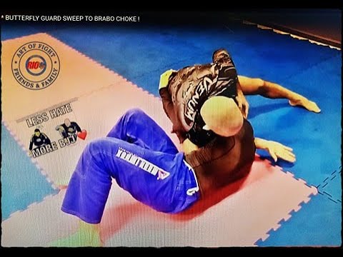 * BUTTERFLY GUARD SWEEP TO BRABO CHOKE !