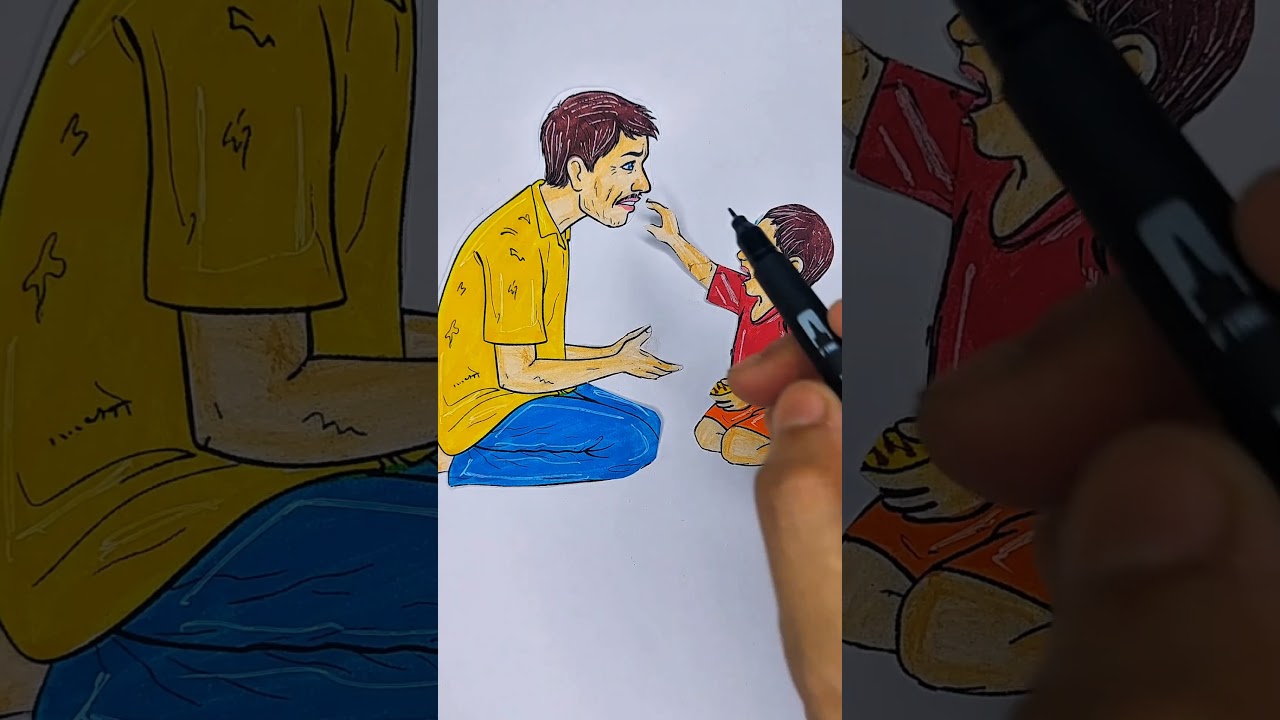 father and son bond #art #drawing #trending #viral #shorts #short