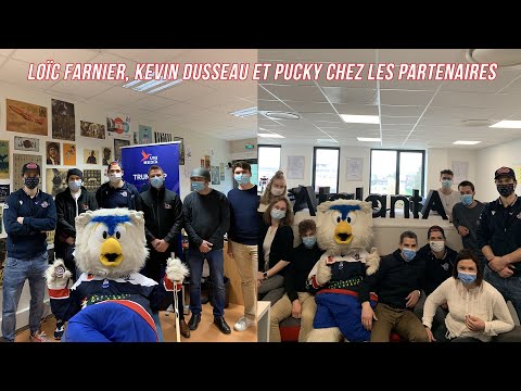 Loïc FARNIER, Kevin DUSSEAU et Pucky en visite chez les partenaires