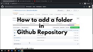 How to add a folder in Github Repository | Adding a folder in GitHub&#39;s web interface
