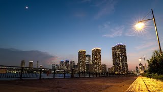 Twilight walking in Toyosu Tokyo japan - July 2025 - 4K