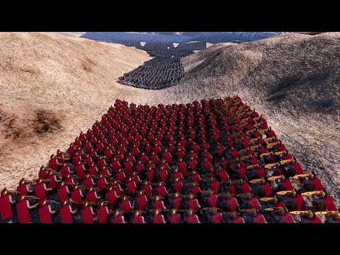300 Spartan Defend a Valley from 4.000 Medieval Footman - Ultimate Epic Battle Simulator