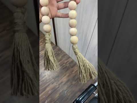 wood bead curtain hanging