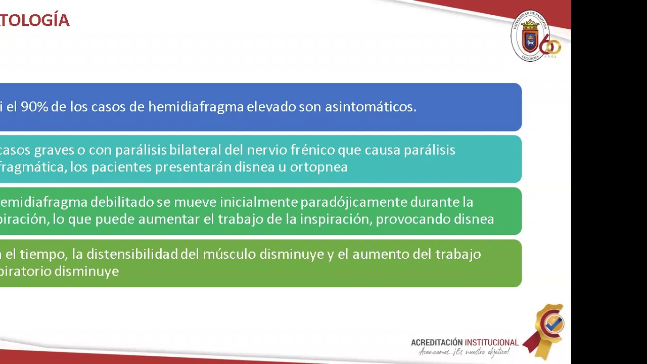 SEMINARIO :”SINDROME DE ELEVACIÓN DIAFRAGMÁTICA” Estudiantes VIII Semestre UPA. 23/11/2020.