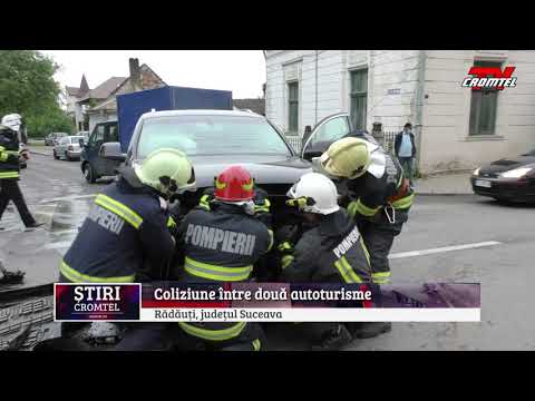 ȘTIRI CROMTEL TV - Coliziune între două autoturisme în Rădăuți