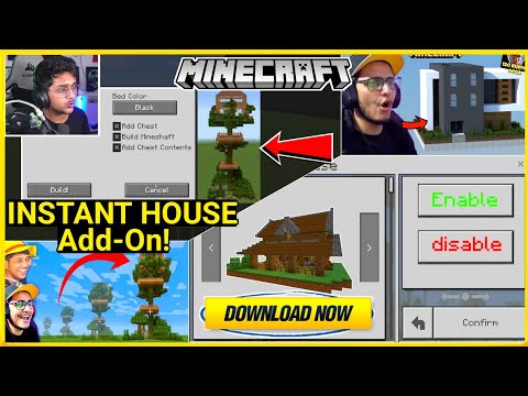 Instant House Add-On! In Minecraft Pe | Instant House Mod For Minecraft Pe | in Hindi | 2021