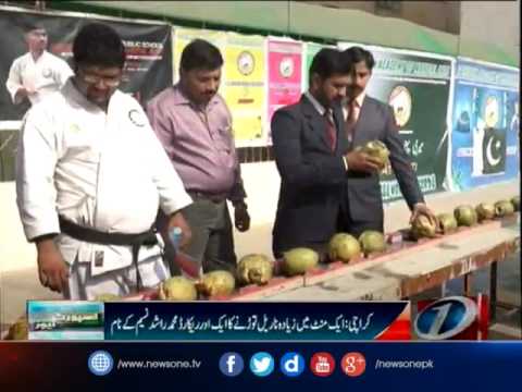 Rashid Naseem sets world record by smashing most coconuts with head