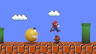 Pacman vs Super Mario CRAZY BATTLE