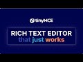 TinyMCE Overview The Rich Text Editor That Just Works
