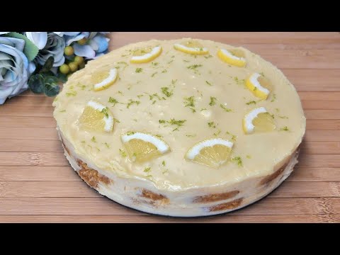 Δροσερό Γλυκό Ψυγείου σε 10'🍋 Χωρίς μίξερ και χωρίς Ψήσιμο🎉Ότι πιο εύκολο Carlota de Limon recipe