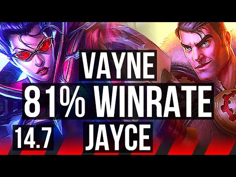 VAYNE vs JAYCE (TOP) | 81% winrate, 7 solo kills | BR Master | 14.7