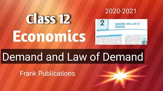 #1 Demand and law of Demand || ISC economics || Part -1|| Frank Publications || 2020-21 || Class 12