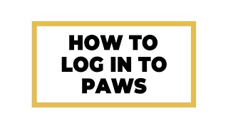 Log in to PAWS