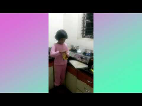 When veeksha was just 3.5years old|funny videos |cooking video| preparing Maggie 😋 |kids video