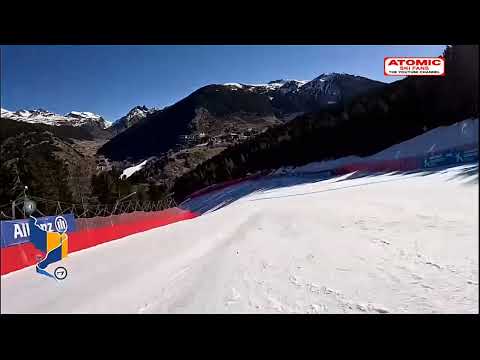Grandvalira (Soldeu - AND) - the race course for men's Super-G through the eyes of the camera racer