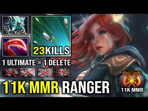 BRUTAL 11K MMR Windranger Raining Arrow with 1 Focus Fire = 1 Deleted vs Pro Puck Mid Dota 2