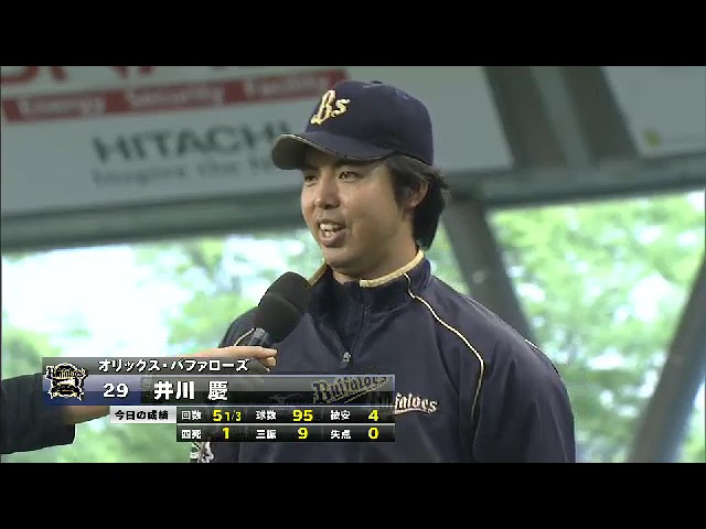 バファローズ・井川慶投手ヒーローインタビュー 6月22日 埼玉西武ライオンズ 対 オリックス・バファローズ