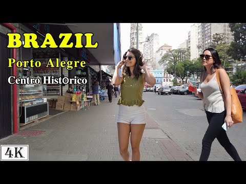Brazil, walking in the "mal. floriano peixoto" street, Centro Historico, Porto Alegre, 2022 [4k]
