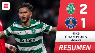 SPORTING con INCREÍBLE TRIUNFO 2-1 vs PSG en Champions. DOBLETE del COLOMBIANO LUIS SUÁREZ | Resumen