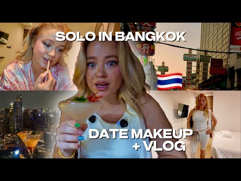I went to bangkok solo 🇹🇭 dinner date grwm, yapping, makeup routine, holiday outfit & vegan food
