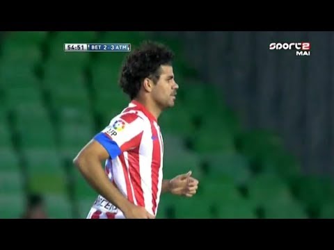 Diego Costa First Goal for Atletico Madrid in La Liga vs Real Betis - 26/09/2012