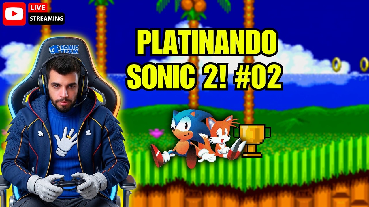SONIC 2 MEGA DRIVE: A SAGA DA PLATINA CONTINUA! 🏆🦔 (AO VIVO)