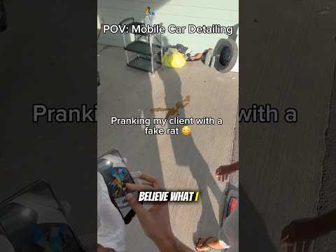 Pranking my client with a FAKE rat😳😂 #shorts #asmr #viral #cardetailing #satisfying
