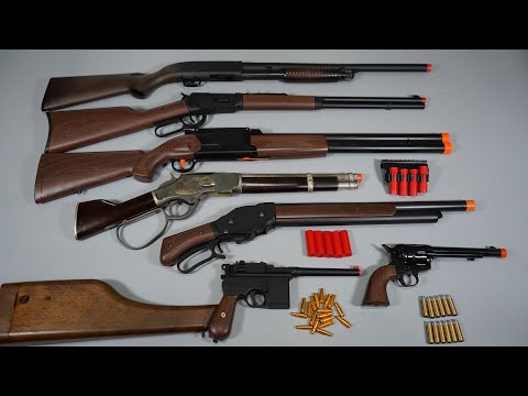 Wild West Cowboy Toy Gun Collection - Shell Ejecting Type - Winchester rifle Shot Gun - SAA Pistol