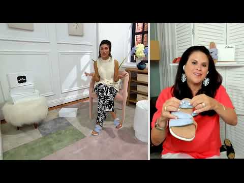 Clarks Cloudsteppers Linen Slide Sandals - Eliza Skip on QVC