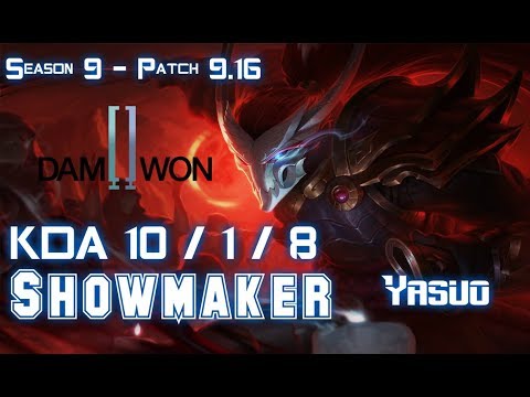 DWG Showmaker YASUO vs AATROX Mid - Patch 9.16 KR Ranked