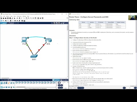 26.2.4 Packet Tracer - Configure Secure Passwords and SSH
