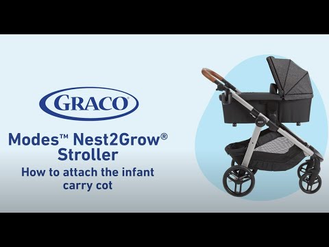 Part of a video titled How to Attach the Infant Carry Cot to a Graco® Modes™ Nest2Grow ...