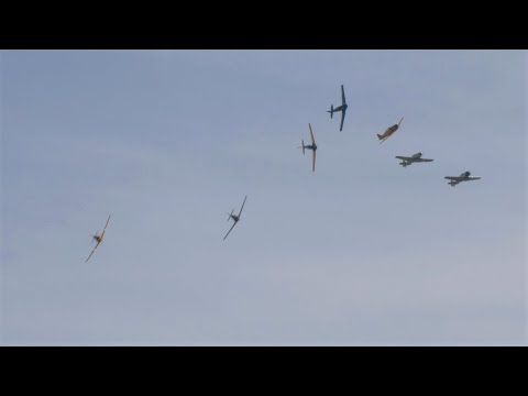 Attack on Pearl Harbor re-enactment & P-40 aerobatics