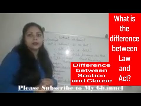 Essentials of Law: What is law? What is an act? What are section and clause? Video