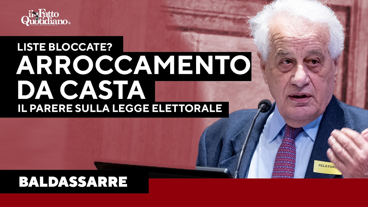 Baldassarre (Corte Costituzionale): "Legge elettorale con liste bloccate arroccamento da Casta"