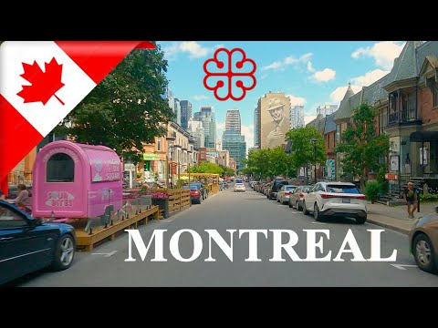 DRIVING in DOWNTOWN MONTREAL, Province of Quebec, CANADA 4K