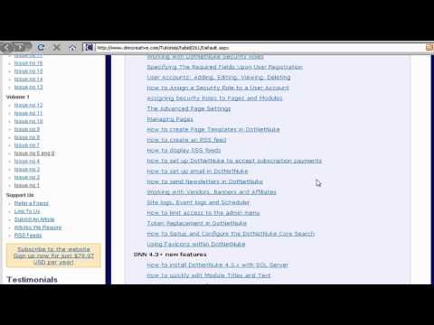 DotNetNuke 5 Quick Start Guide - Video 3 of 6