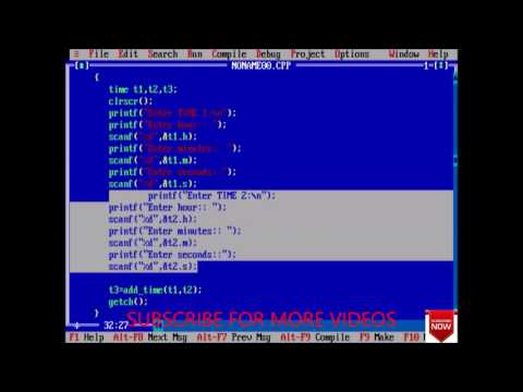 Addition Of TWO TIME IN C using STRUCTS-97