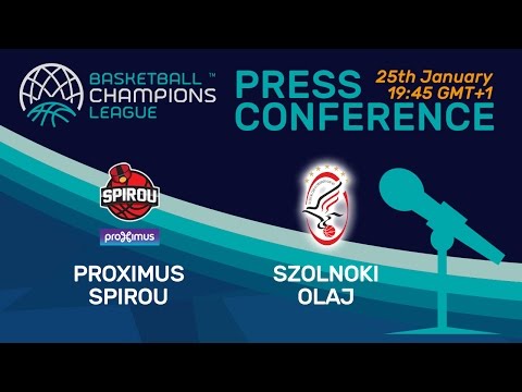 Proximus Spirou v Szolnoki Olaj - Press Conference - Basketball Champions League
